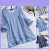 Dames Lange Mouw Geruite Check Shirt Tops V-hals Casual Asymmetrische Zoom Blouse Voor Dagelijkse Elegantie