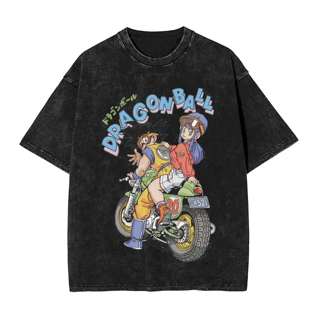 Dragon Ball Saiyan Gym T Shirts Hip Hop Washed Harajuku TShirts Anime Dbz Vintage for Men Women Streetwear Summer Tee Shirt