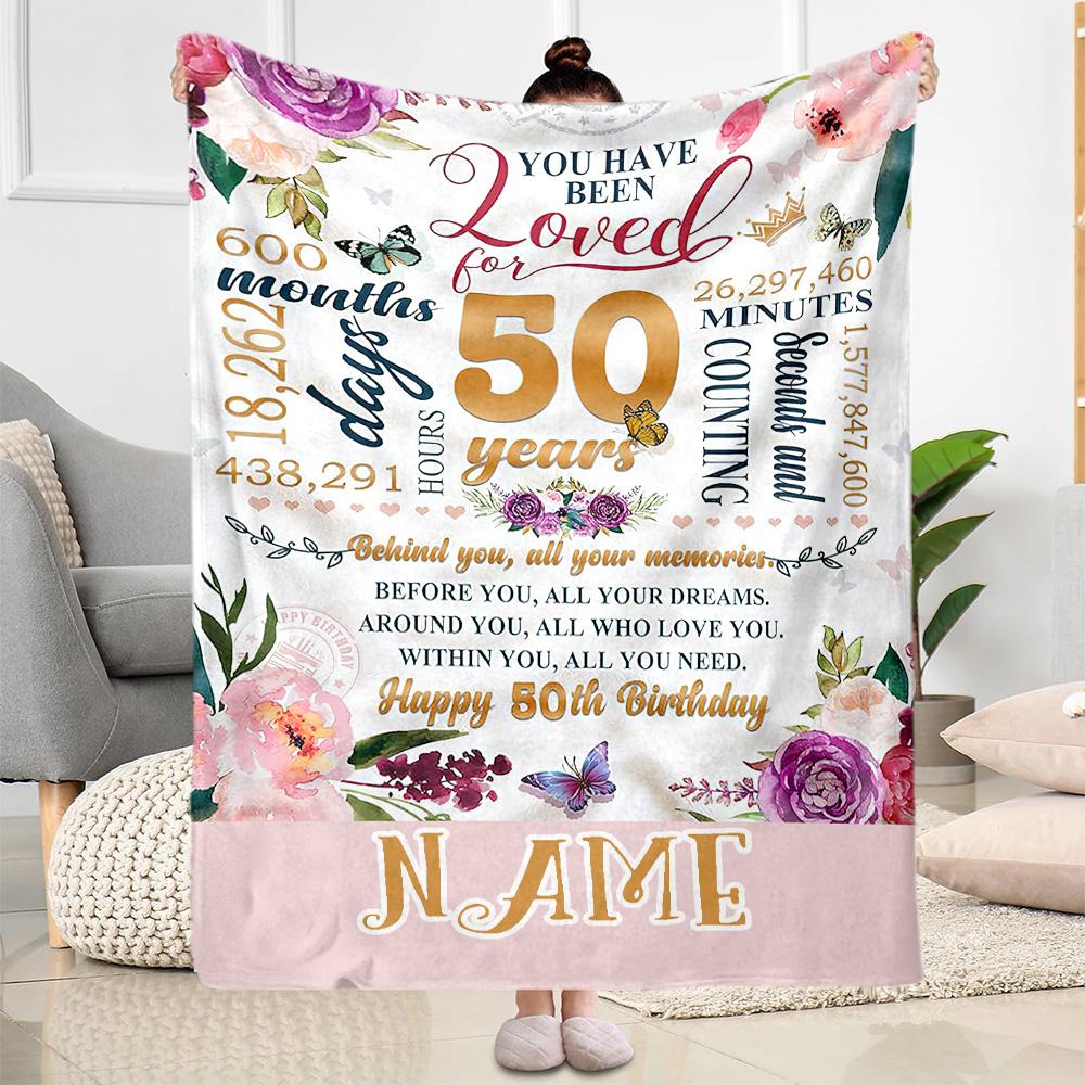 Birthday Style Customize Your Name Blanket Cozy Customizable Blanket Ultra-Soft Versatile for Nap Living Room Livingroom Chair All-Season Use