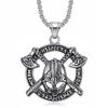 Silver Viking Axes Rune Nordic Necklace 406