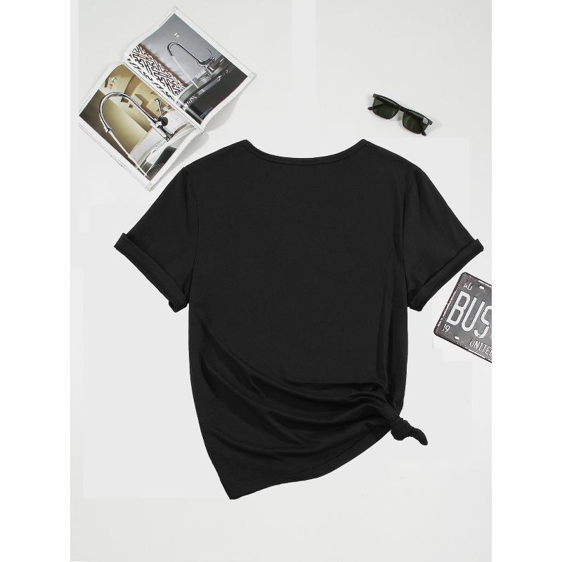Printed Casual Crew Neck Short Sleeved Summer T-Shirt | Women'S Comfortable Loose Fit, Versatile All-Season Top with Cherry Pattern