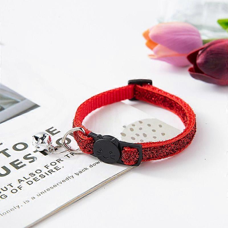 Pxcl Cat Collar Pet Cat Collar With Bell Cat Face Collar Safety Buckle Cat Collar Glitter Collar