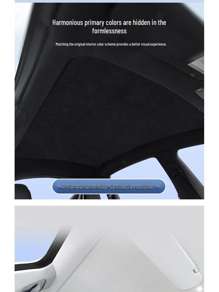Tesla Model 3/Y Suede Plush Sunroof Sunshade - UV Protection