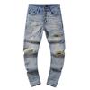Moda Americana High Street Buco & Patch Trendy Retro Pantaloni Denim Dritti ami