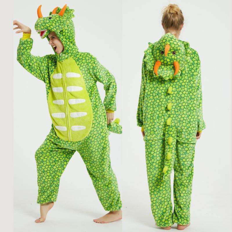 Couple's Autumn Winter Warm Flannel Homewear Cartoon Animal Onesie Unisex Cute Loungewear