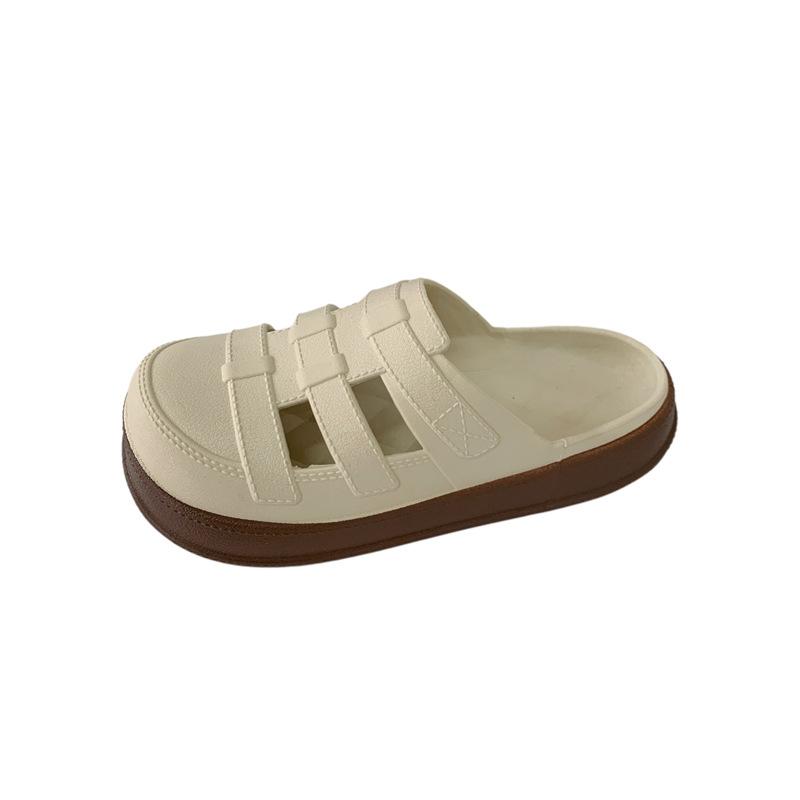 thick-soled hole shoes for women, soft-soled non-slip for outer wear, new beach buns, semi-cool slippers for women in summer