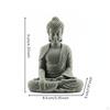 Seated Buddha Figurine Green Sandstone Style Tabletop Sculpture Matte Finish Home Decoration