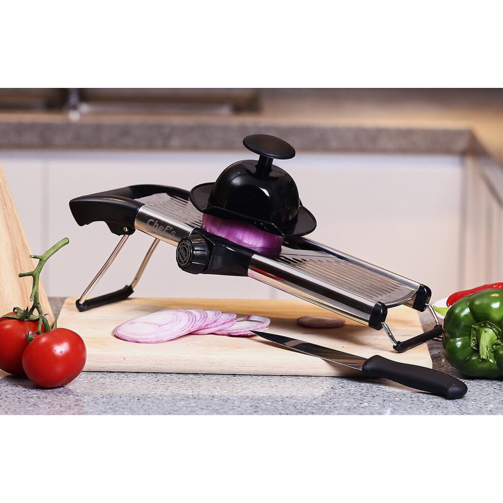Adjustable Mandoline Vegetable Slicer by Chef's INSPIRATIONS. Best for Slicing Food, Fruit and Vegetables. Mandolin Slicer Julienne Cutter. Cut Proof