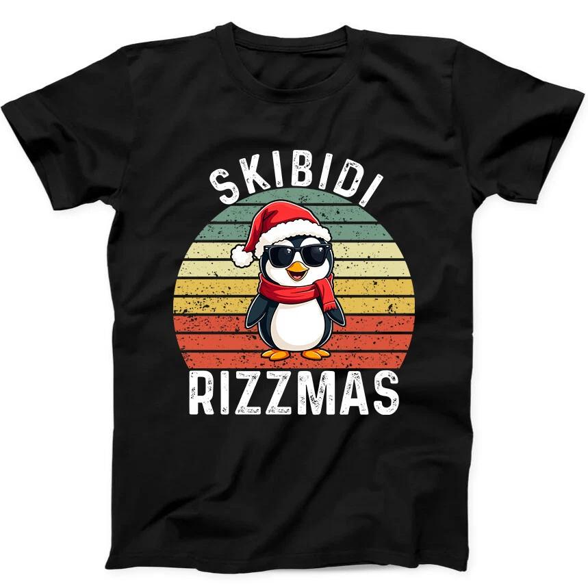 

Skibidi Rizzmas Christmas Penguin Funny Gift Tee Black T Shirt 298 2XL