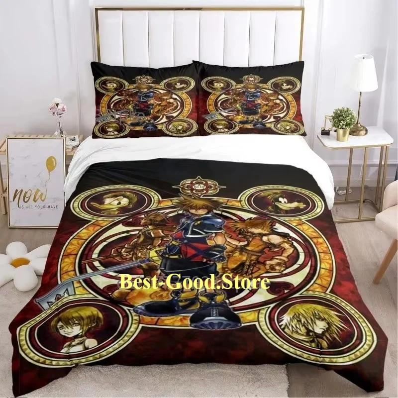 

Fashion 3d Print Anime Game Kingdom Heart Bedding Set Single Twin Full Queen King Size Bed Set Adult Kid Bedroom Duvetcover Sets EU Single(135*200cm)3pcs