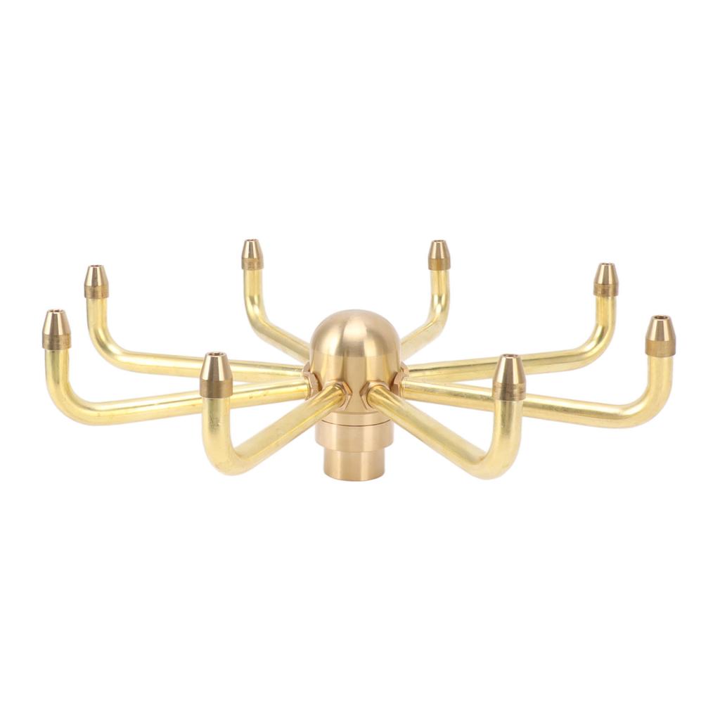 8 Holes Fountain Nozzles Brass Windmill Rotating Fountain Water Spray Head for Rockery Fish Pond