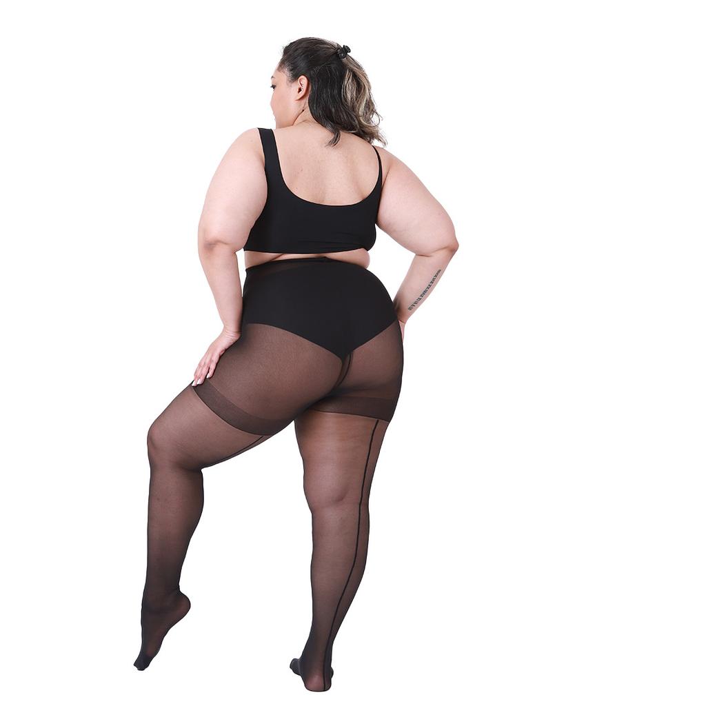 Dames 20D Vertical Gestreepte Panty Kousen Sheer Ademende Kousen Meerdere Maten Tot 3XL Voor Plus Size Mode Kous