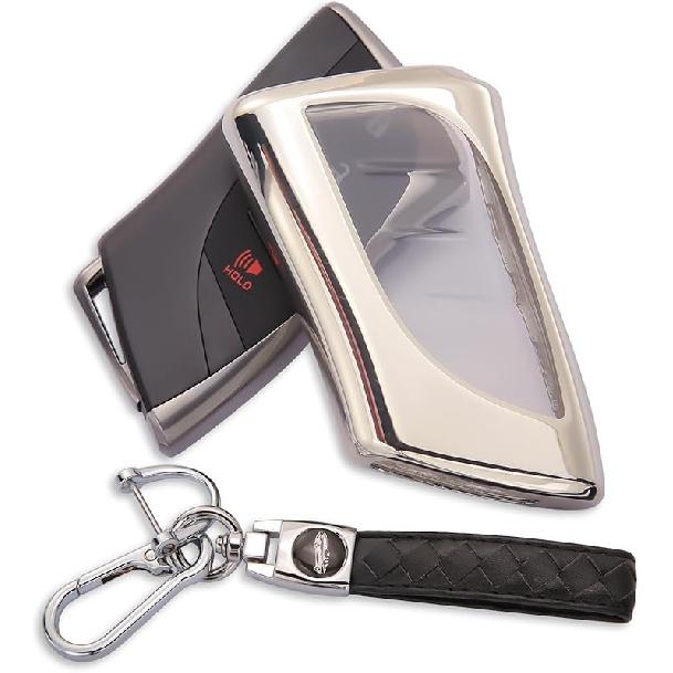 For Lexus Key Fob Cover 4-Button Anti-Scratch Protection Case With Keychain Fit For 2018-2025 ES LS LC UX NX RX GX LX (200T 250H 300H 350H 450H 500H