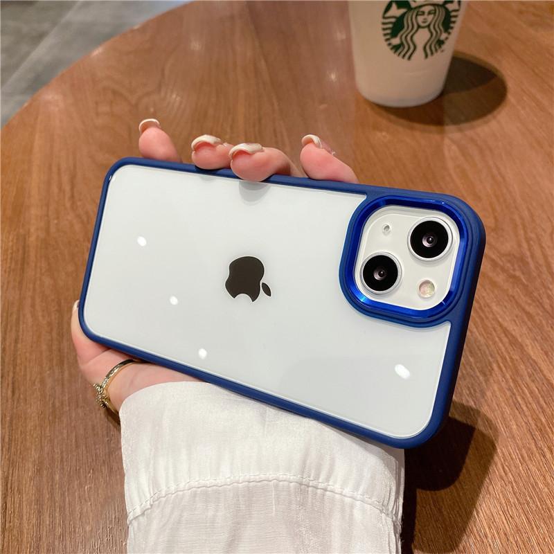 Anwendbar auf iPhone15PRO Dunkelviolett Handyhülle Apple 16 Transparent Hartschale Goldener Schild Metall Linsenring