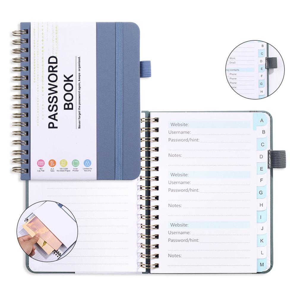 112 Pages Note Book with Letter Tags Password Recording Coil Book Fashion Codebook