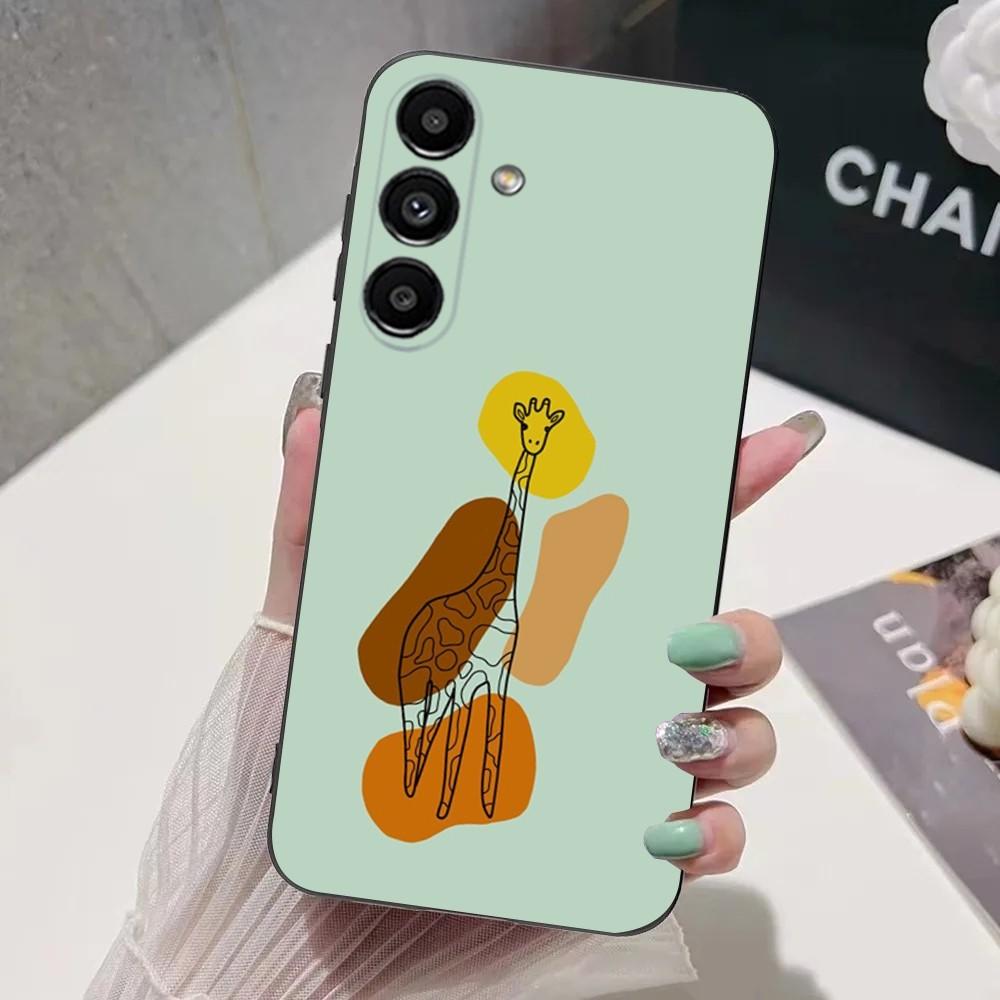 Giraffen-Illustration    Handyhülle für Samsung S24,S21,S22,S23,S30,Ultra,S20,Plus,Fe,Lite,Note,10,9,5G Schwarze Weiche Hülle