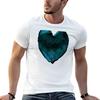 Black And Blue Romantic Hearts Art Dark Heart By Sharon Cummings Tshirt Utility Work Short Sleeve Top
