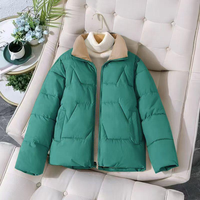 Short Cotton Coat for Women in Autumn and Winter New Korean Style Women's Cotton Coat Thickened Stand Collar Versatile Coat for Women