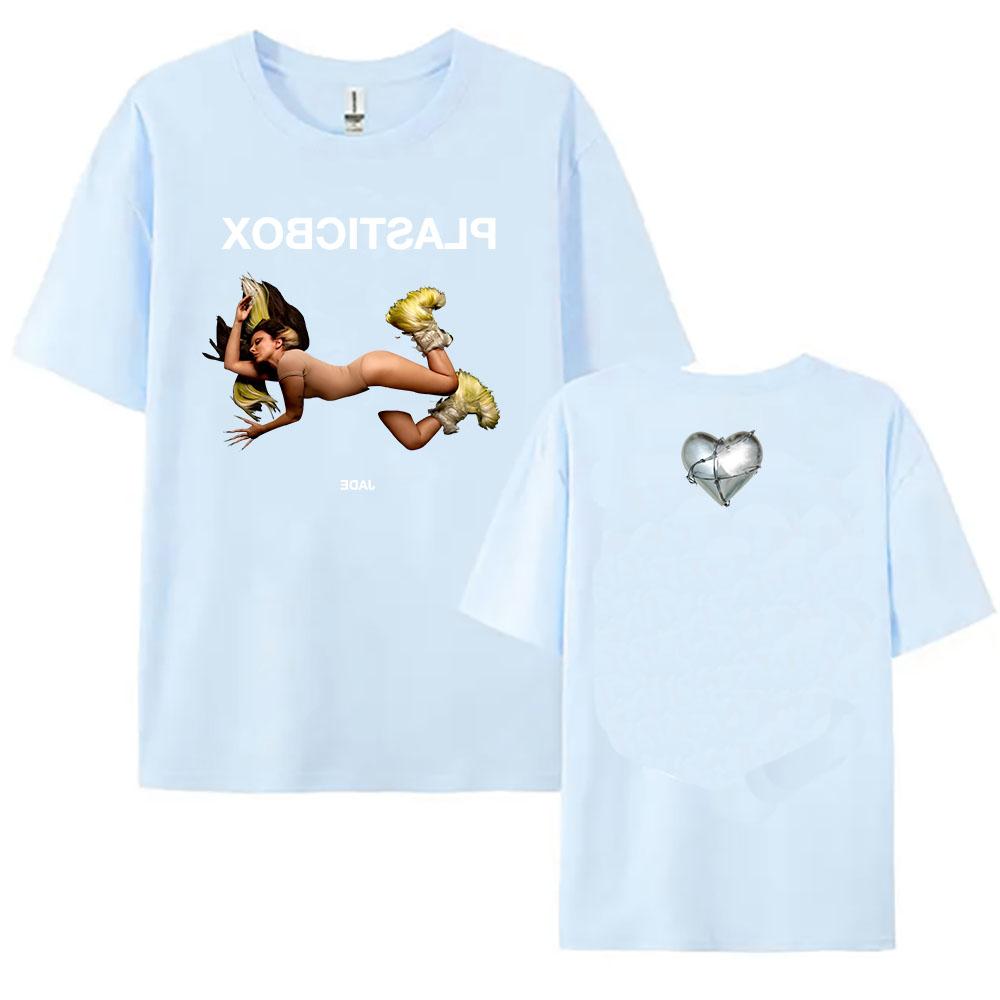 Jade Plastic Box T-shirt Cotton Short Sleeve Fashion Female Tshirts Singer Graphic Printing Clothing Unisex Streetwear Women Tee