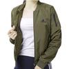 Adidas Round Neck Warm Casual Long Sleeve Baseball Jacket Women Jackets Green BP6958-1
