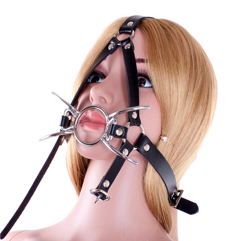 Ice Adult Erotic Female Slave Metal Spider Fork Mouth Gag Harness