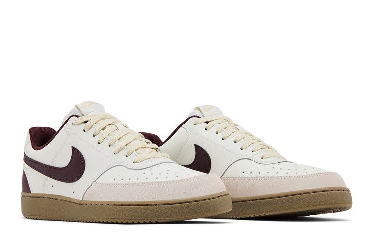 Men's Sneakers Nike Court Vision Low Sail Burgundy Crush Gum Sail/Light Khaki/Gum Dark Brown/Burgundy Crush