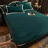 Lenzuolo con angoli in peluche invernale a 9 colori Lenzuolo matrimoniale elastico Copriletto caldo Coprimaterasso in tinta unita Proteggi biancheria da letto (Nessuna federa)