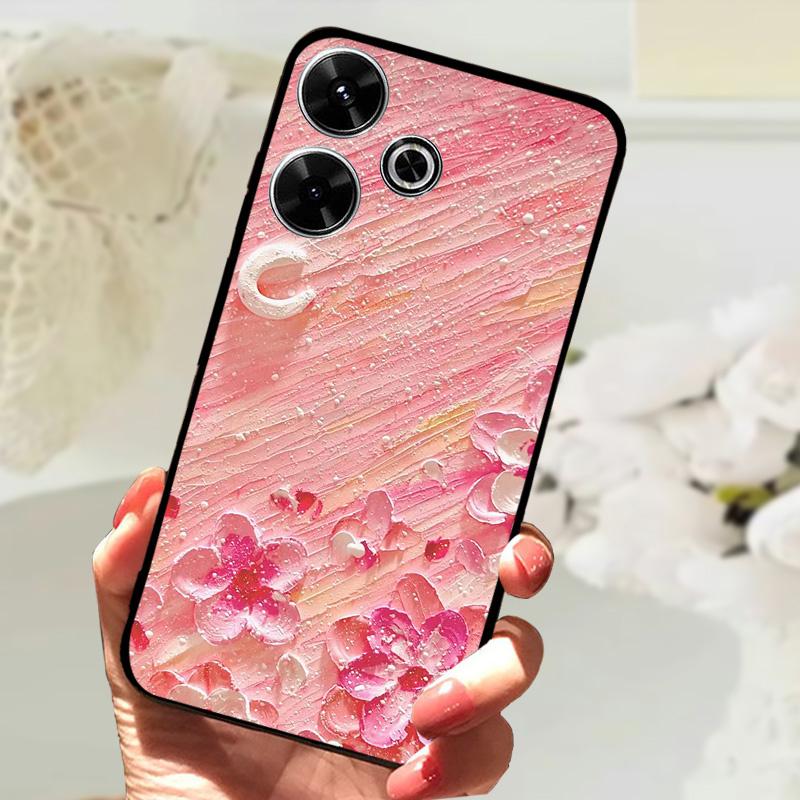 For Xiaomi Redmi 13 Case Fashion Painting Matte Cover Soft Silicone TPU Phone Case For Xiaomi Poco M6 4G Shockproof Shell Fundas