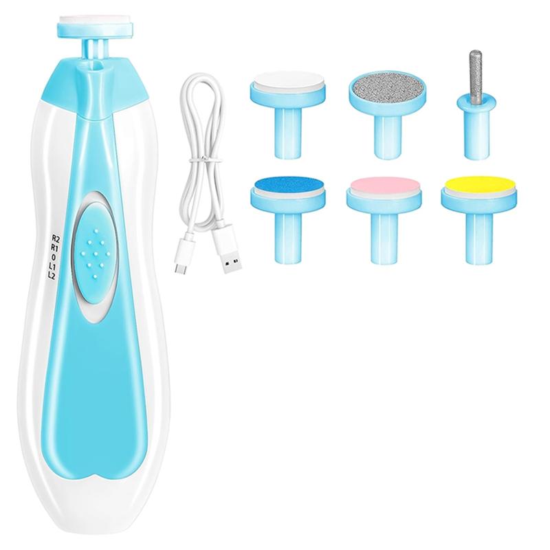 A71Z Grooming Kit 6 In 1 Electric Baby Nail Clipper Trimmer Rechargeable Manicure Set