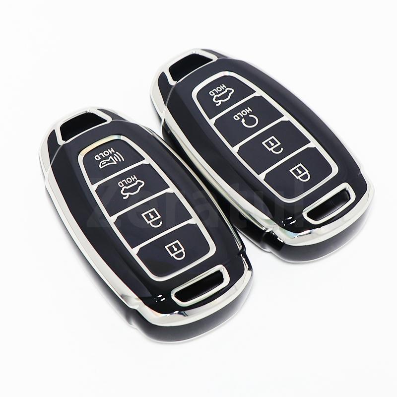 3/4/5 Buttons For Hyundai Encino Kona Solaris Azera Grandeur Elantra Santa I30 Ix35 Accent Fe Shell Fob Tpu Car Key Case Cover