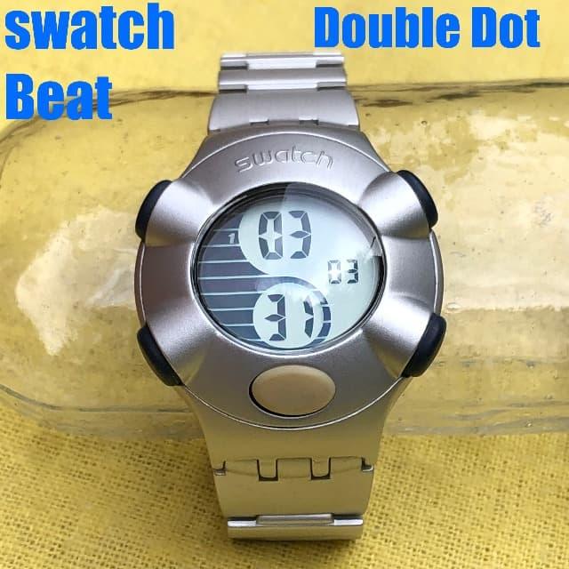 Used Super rare swatch Beat working double dot battery replaced digital watch