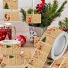 Christmas Theme Paper Gift Label Stickers Roll Self-adhesive Tags Write-on Holiday Stickers Wrapping Sealing Decals 210pcs/roll