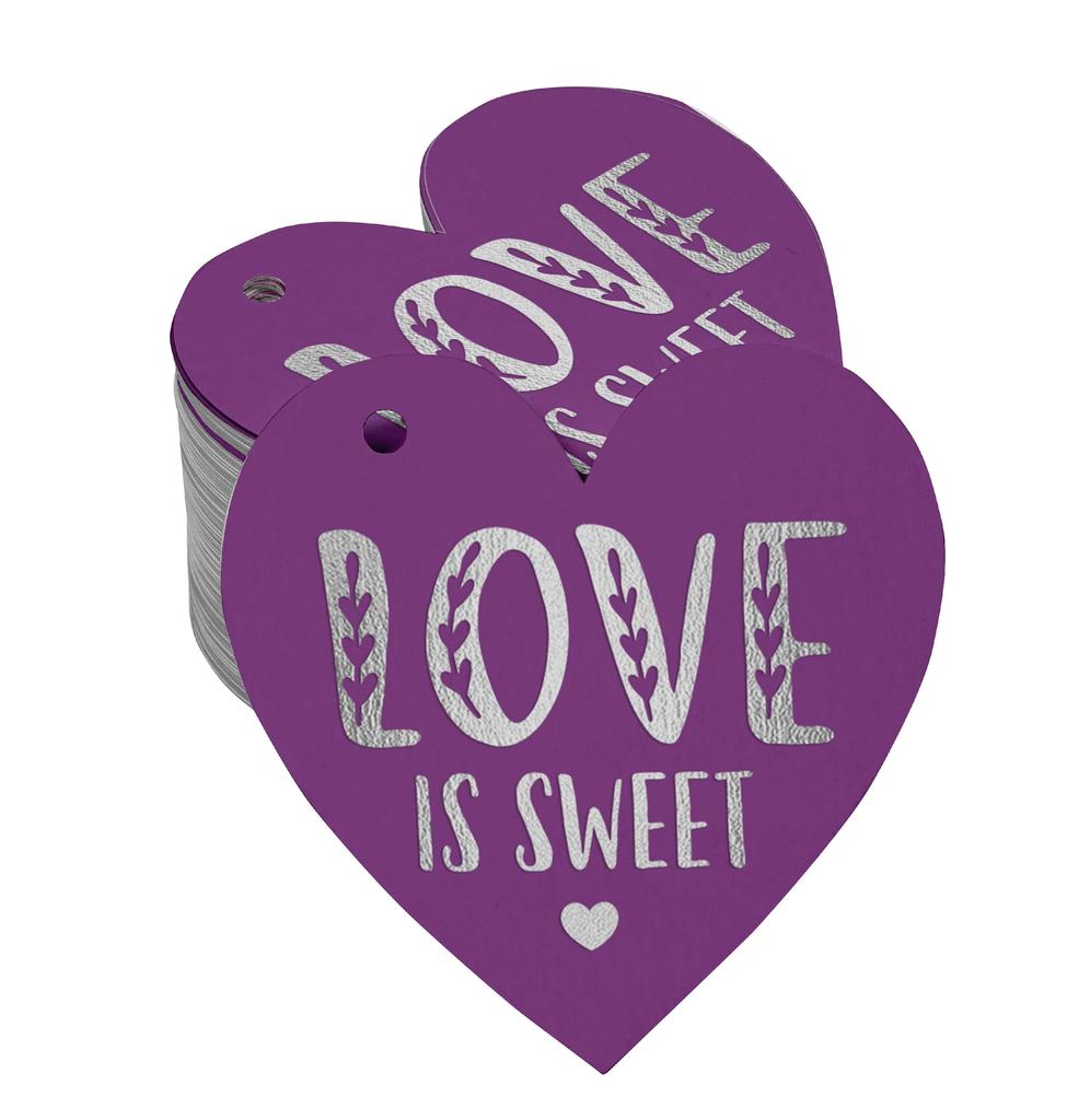 Inkdotpot 100 Pack Real Silver Foil Paper Tag Love Is Sweet Wedding Favor Hang
