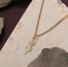 Kinitial Stainless Steel Morning Glory Birth Flower Pendant Necklaces For Women Girls Trendy Birthday Gifts For Friends Lover