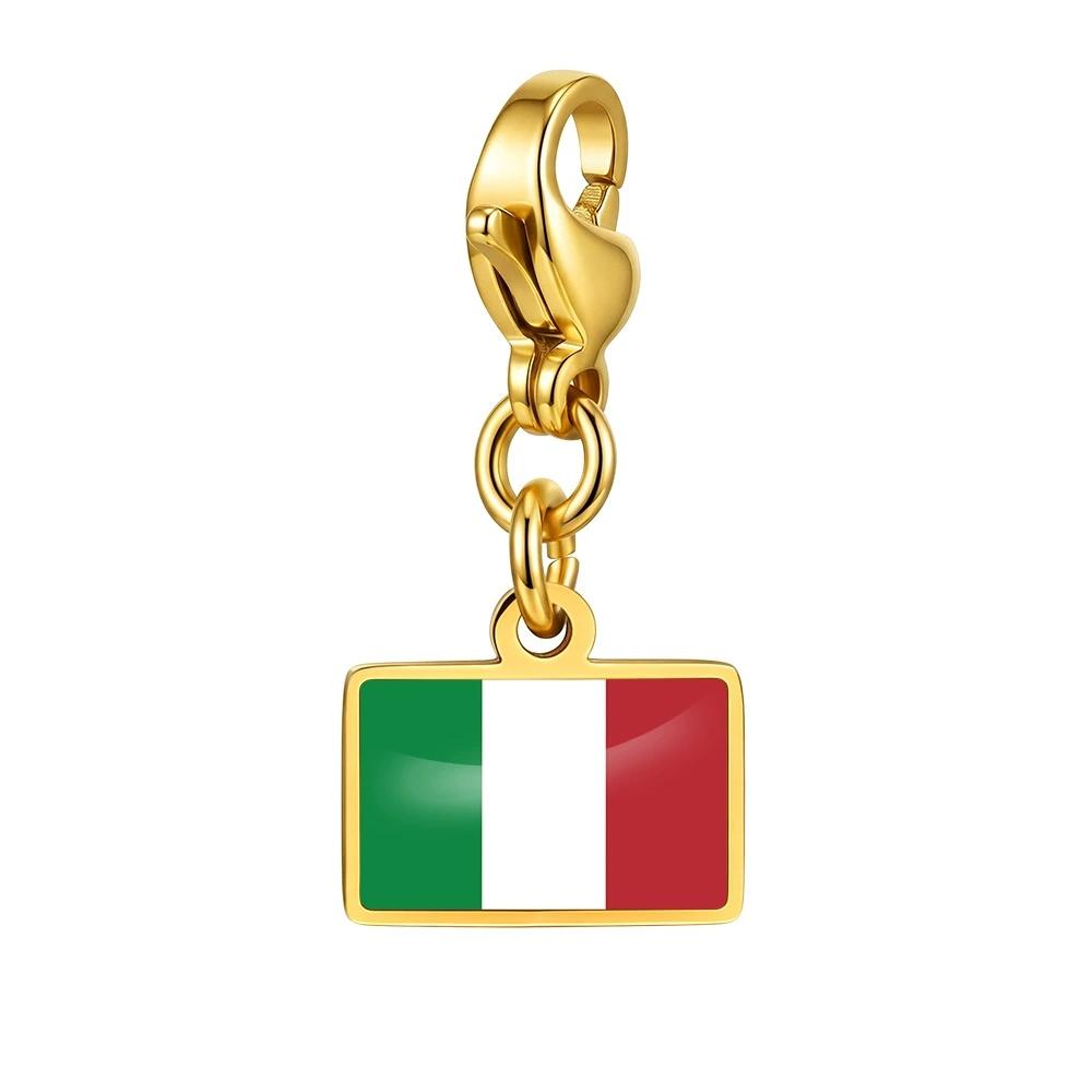 Country Flag Charms 10 Mm Pendant Necklace Bracelet Keychain Bagchain Stainless Steel Jewelry A Commemorative Gift For A Friend