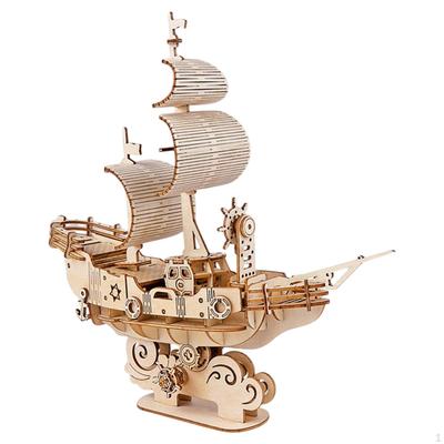 3D Sailboat Puzzle Model Wood Develop Intelligence Portable Intelligent