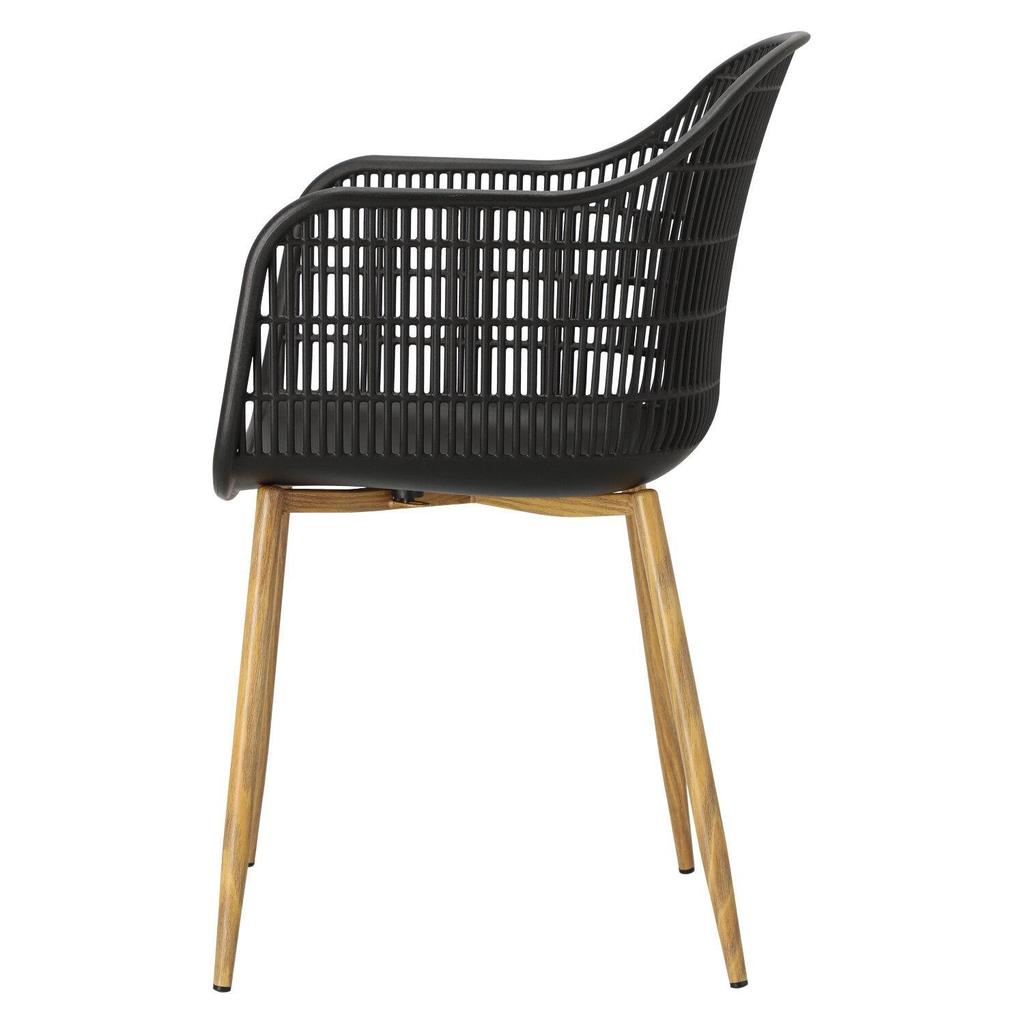PLASTIC CHAIR black Becker OPENWORK metal base