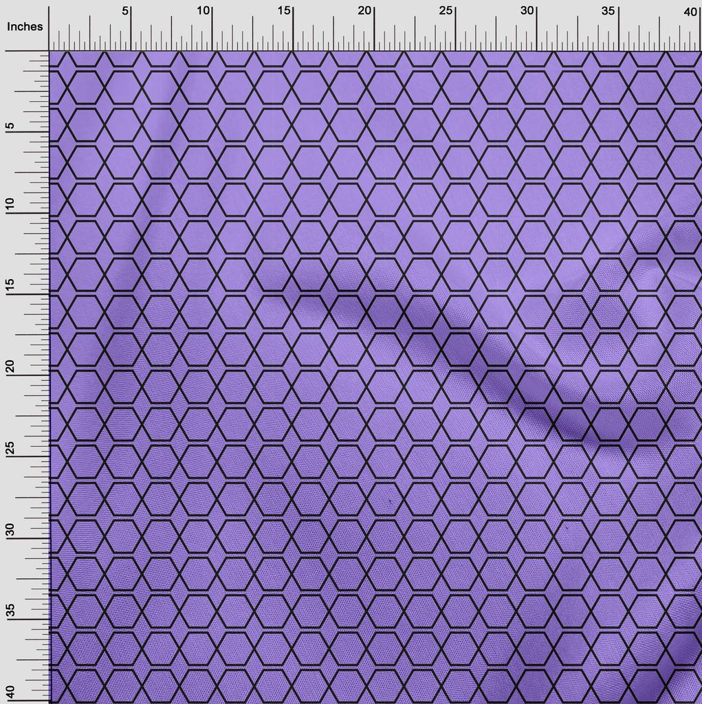 oneOone Cotton Flex Stoff, mittelviolett, geometrische Formen, Quilting-Zubehör, bedruckter Nähstoff, Meterware, 101,6 cm