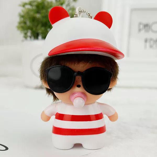 Monchhichi Schlüsselanhänger Cartoon Chhichi Sonnenbrille Spielzeug Schmuck Dekoration Niedliche Schlüsselanhänger Tasche Anhänger Schreibtisch Zubehör Urlaubsgeschenk
