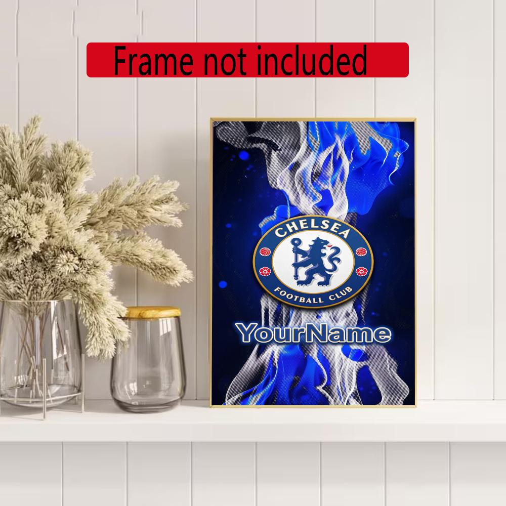 Chelsea Fc Personalized Text Diamond Painting Round Diamond Mosaic Rhinestones Diamond Embroidery Craft Kit Wall Decor Without Frame