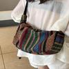 1Pcs Tribal Style Shoulder Bag Foldable Crossbody Striped Pattern Flag Theme Hand Washable Crossbody Bags