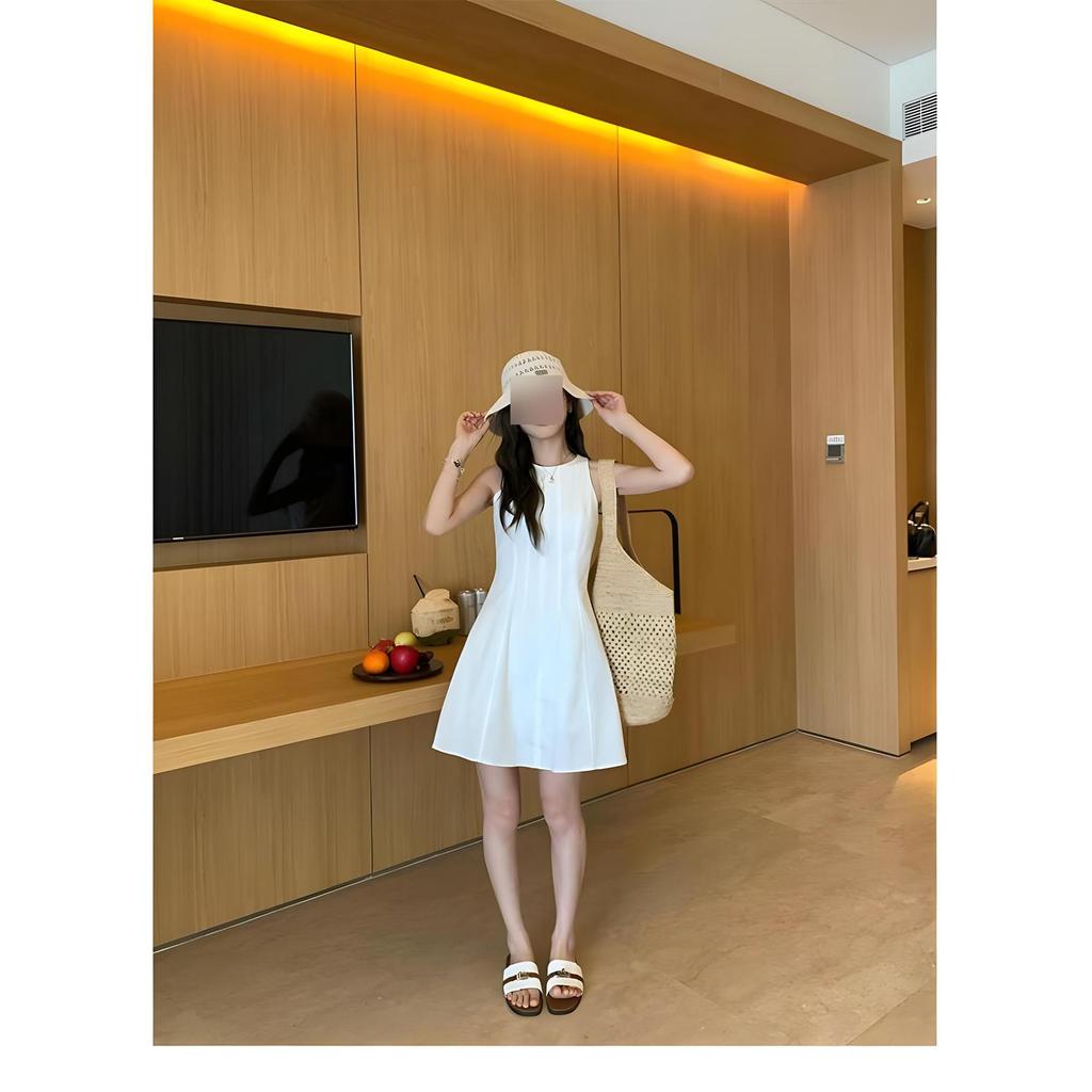 Vest dress girly temperament waist thin sleeveless a word short skirt women's summer casual elegance