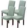4pcs Jacquard Stretch Chair Covers Dining Room Elastic Slipcovers Stretchable Seat Cover Dustproof Chair Protective Home Decor