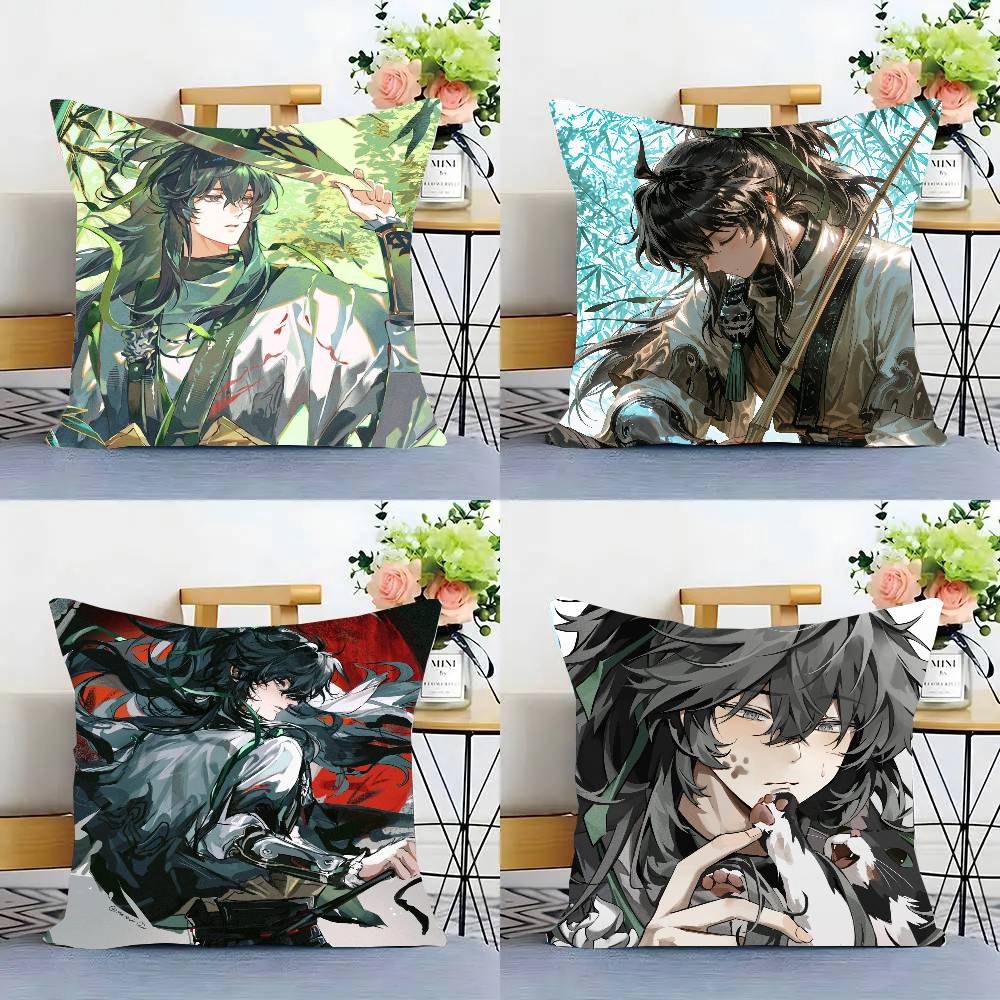 Qiuyuan Anime W-wuthering Waves Pillow Case Fashion Square Pillowcase Bedroom Sofa Room Ins Decoration Leisure