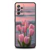 Case For Samsung A17 A15 A13 A51 A71 A41 A31 A21S A07 A05 A35 A55 A23 A25 A33 A53 A73 5G Cover Pink Tulip Flower Love Heart