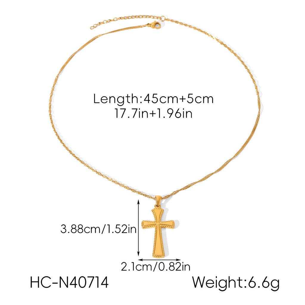 Stainless steel pendant necklace cross necklace women's sweater chain light luxury high-end titanium steel jewelry