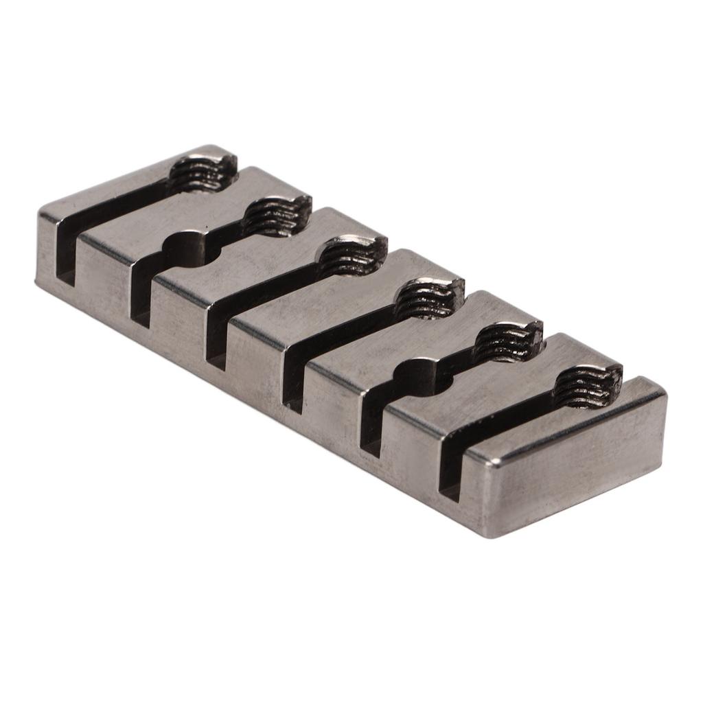 String Locking Nut 42mm Professional Silver Metal 6 String Locking Nut for Headless Electric Guitar