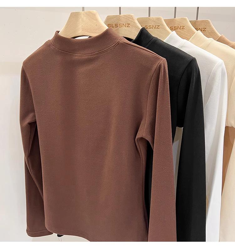 Women's Fleece-Lined High Neck Base Layer Top, Slim Fit, Autumn/Winter 2023