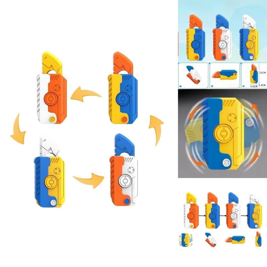Mini Gravity Gyro Rotating Carrot Folding Shovel Model Finger Carrot Knife Pendant Tiktok Decompression Toy Plastic Material