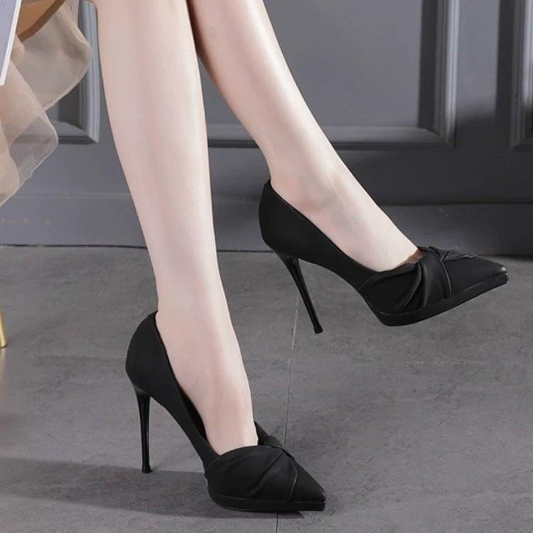 

Professional outer wear Korean version with skirt single shoes women 2025 Internet celebrity new niche design elegant lightweight high heels 40